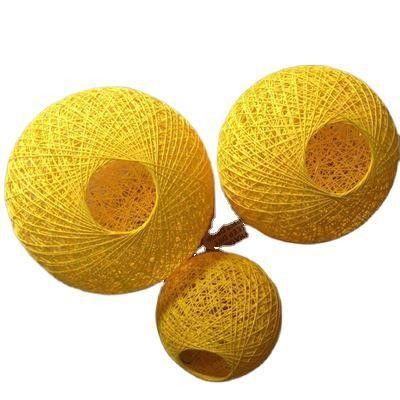 Modern  Hemp Ball Pendant Light Colorful Ball Hemp Rattan Chandelier hanging hemp pendant light