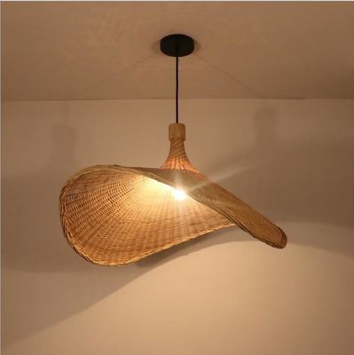 Hat shape lighting bamboo lamp decoration rattan pendant lamps for shop club