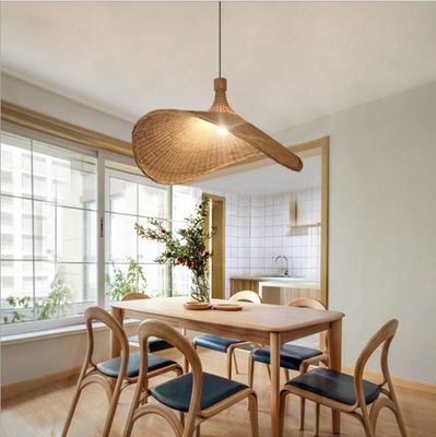 Hat shape lighting bamboo lamp decoration rattan pendant lamps for shop club