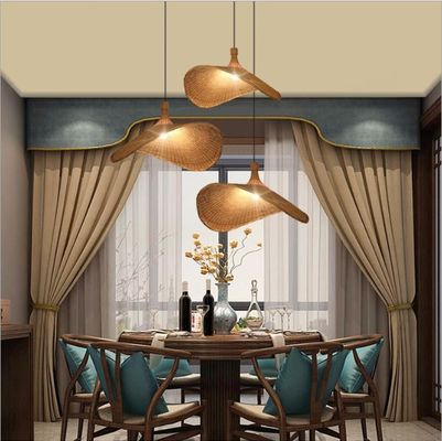 Hat shape lighting bamboo lamp decoration rattan pendant lamps for shop club