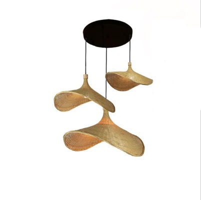 Hat shape lighting bamboo lamp decoration rattan pendant lamps for shop club