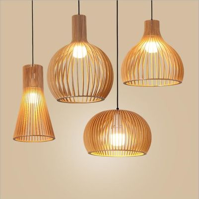 Bird Cage Rattan Pendant Chandelier 3500K Warm White For Restaurant Bar