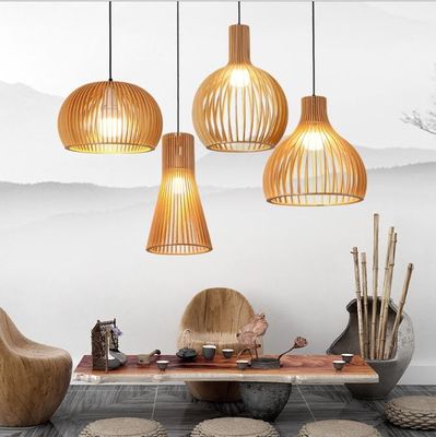 Bird Cage Rattan Pendant Chandelier 3500K Warm White For Restaurant Bar
