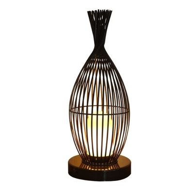 Water Resistant Rattan Floor Lamp For Villa Outdoor Balcony