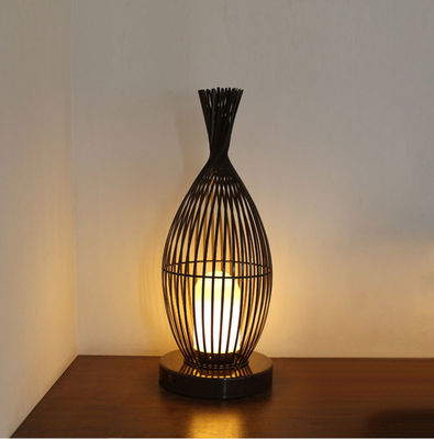 Water Resistant Rattan Floor Lamp For Villa Outdoor Balcony