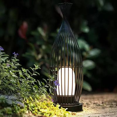 Water Resistant Rattan Floor Lamp For Villa Outdoor Balcony