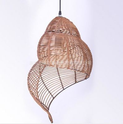 Southeast Asia field snail design rattan chandelier pendant lamp