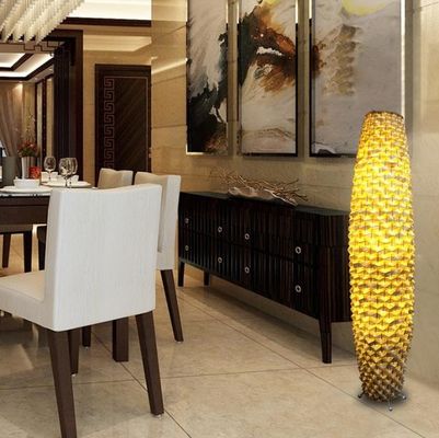 Bamboo Woven floor rattan lamp 3500K for Residential Living Room