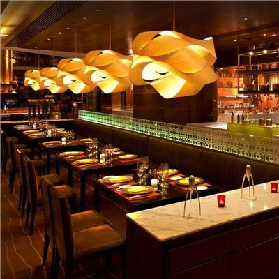 Nordic Wooden Rattan Pendant Light LED Light Source For Living Room