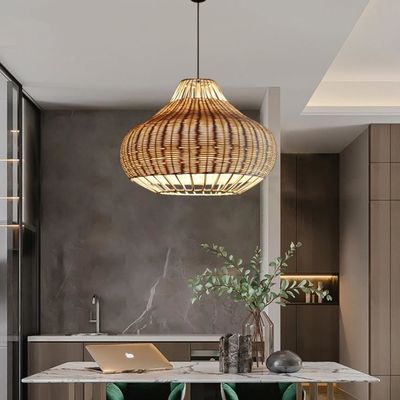 Handmade creative Rattan Pendant Light chandelier Round Shape