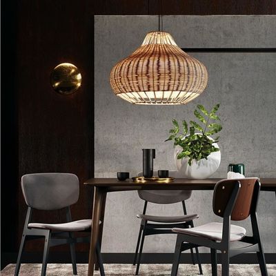Handmade creative Rattan Pendant Light chandelier Round Shape