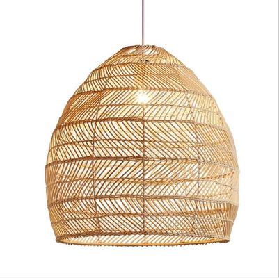 Modern Round Rattan Hanging Chandelier For Restaurant Indoor Lighting