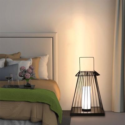 Creative Rattan Floor Lantern Lamp E27 Base For Outdoor Garden