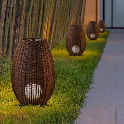 street lamp balcony corridor outdoor waterproof Rattan Lawn lamp LED floor lamp
