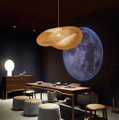 Modern Bamboo Rattan Pendant Light Lampshade For Indoor Room