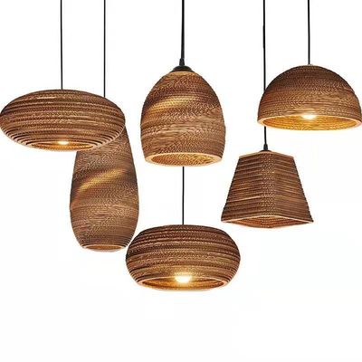 Handmade Wicker Rattan Pendant Chandelier 150 Degree Beam Angle Switch Control