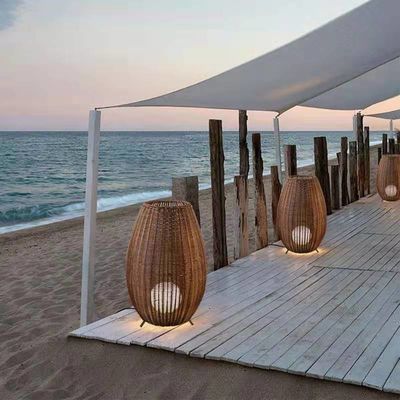 Handmade Wicker Rattan Pendant Chandelier 150 Degree Beam Angle Switch Control