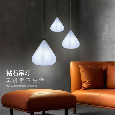 Wireless control plastic rhomboid design pendant lamp