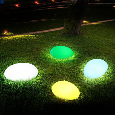 PE Plastic LED Stone Light Waterproof Rechargeable Color Changing For Home Decoration
