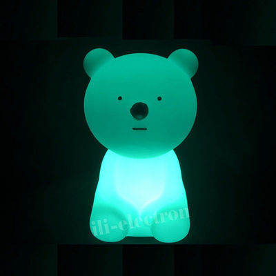 Remote control cordless colorful LED bear lamp