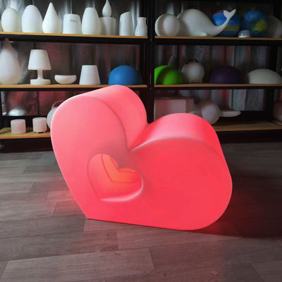 Creative Colorful Led Glowing Heart Stools Heart Chair For Event