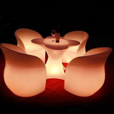 Unique flower shaped outdoor led furniture for event luminous night club chairs