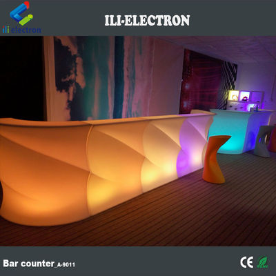Wave Shape Luminous LED Bar Counter , Outdoor Light Up Bar Table Waterproof