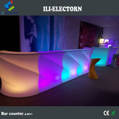 Wave shape glowing bar table counter
