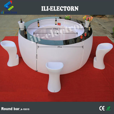 Rechargeable PE Plastic Round Led Night Club Bar Counter Commercial Furniture