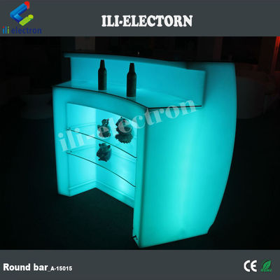 Rechargeable PE Plastic Round Led Night Club Bar Counter Commercial Furniture