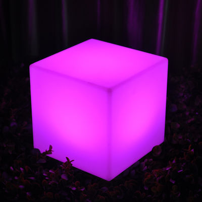 Muti-Color LED Illuminated Cube Stools 40 Cm Rechargeable Remote Control