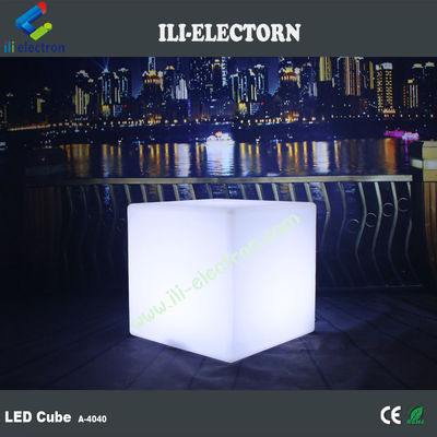 Muti-Color LED Illuminated Cube Stools 40 Cm Rechargeable Remote Control