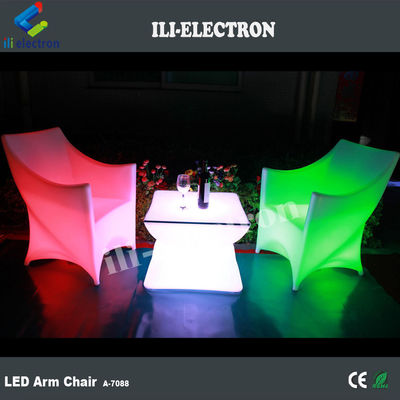 PE Plastic LED Illuminated Furniture Chair RGB With Rechargeable Lithium Battery