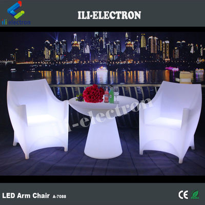 PE Plastic LED Illuminated Furniture Chair RGB With Rechargeable Lithium Battery