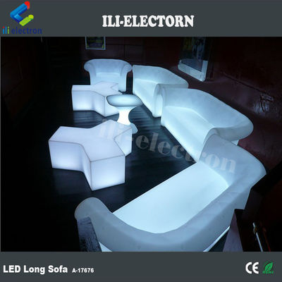 plastic color changing led furniture glowing long couch