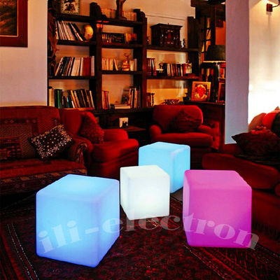 Outdoor LED Light Cube Stool Colorful Waterproof For Foyer And Patio Decor