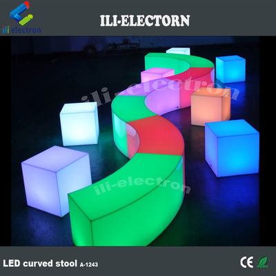 Illuminated outdoor furniture glowing snake curved chair