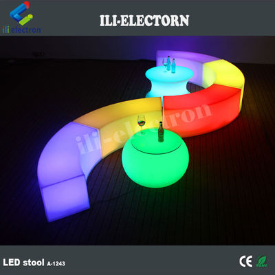 Illuminated outdoor furniture glowing snake curved chair
