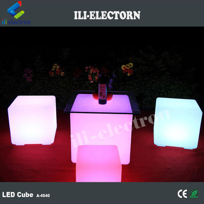 Solid LED Glow Cubes / Glowing Cube Stools Side Table / Illuminated Glow Accent Piece