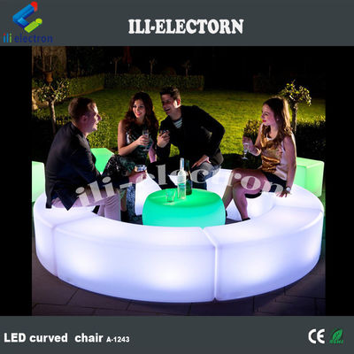 PE plastic illuminated white garden chair led stool