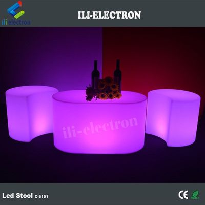 Commercial LED Glow Furniture Stool PE Plastic Material for Bar