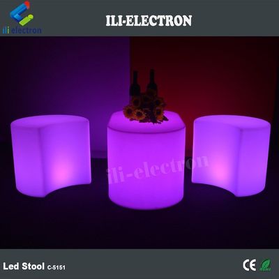 Commercial LED Glow Furniture Stool PE Plastic Material for Bar