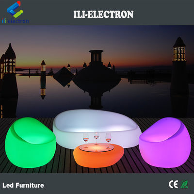 waterproof color changing plastic Led tea table chair set