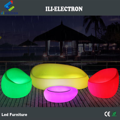 waterproof color changing plastic Led tea table chair set
