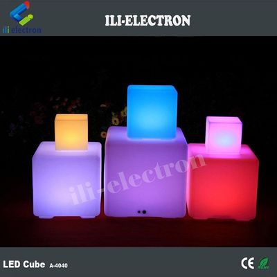 Remote Control Rgb Color Changing Battery Rechargeable Plastic Illuminated Cube Light