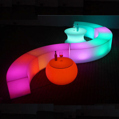 Commercial Curved LED Bar Furniture Stool For Outdoor Garden