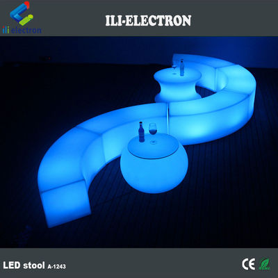 Commercial Curved LED Bar Furniture Stool For Outdoor Garden
