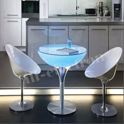 Attractive RGB remote control outdoor led metal support coffee table