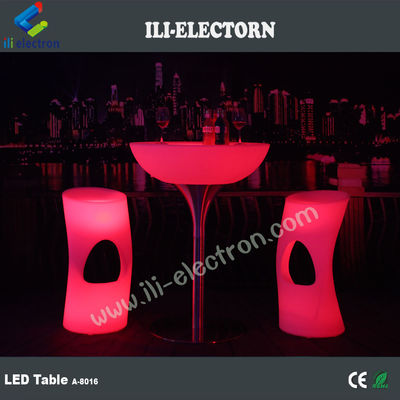 Attractive RGB remote control outdoor led metal support coffee table