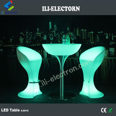 Attractive RGB remote control outdoor led metal support coffee table